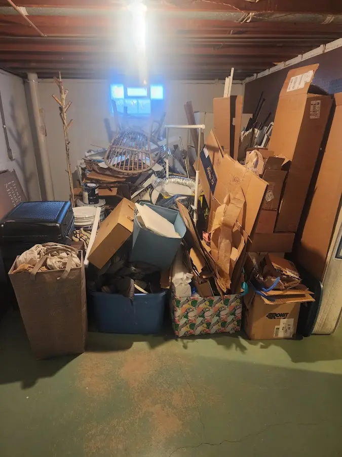 Roll-off dumpster container at job site for 20 Yard Dumpster Rental in Oak Ridge